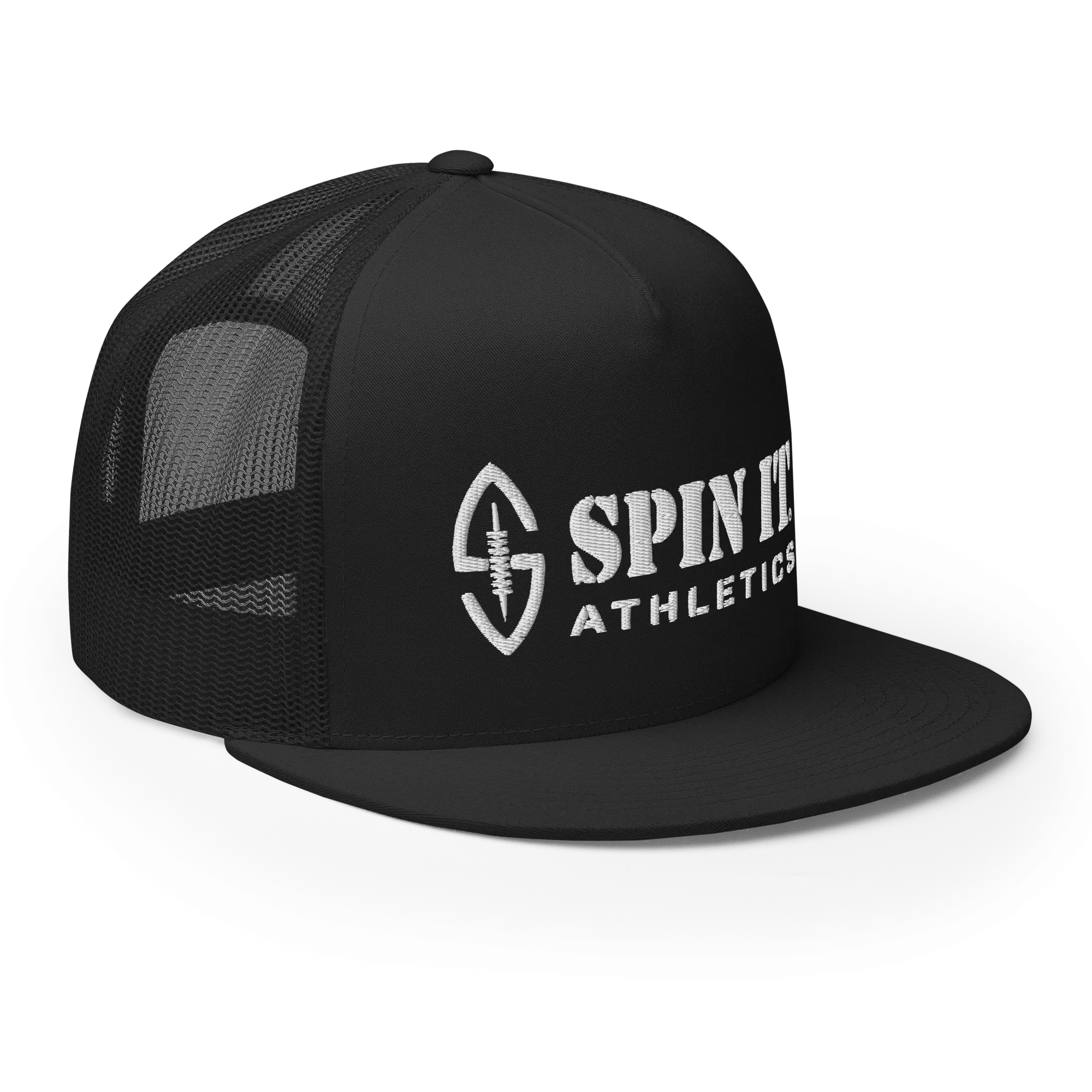 Spin It Black Flat Brim Hat