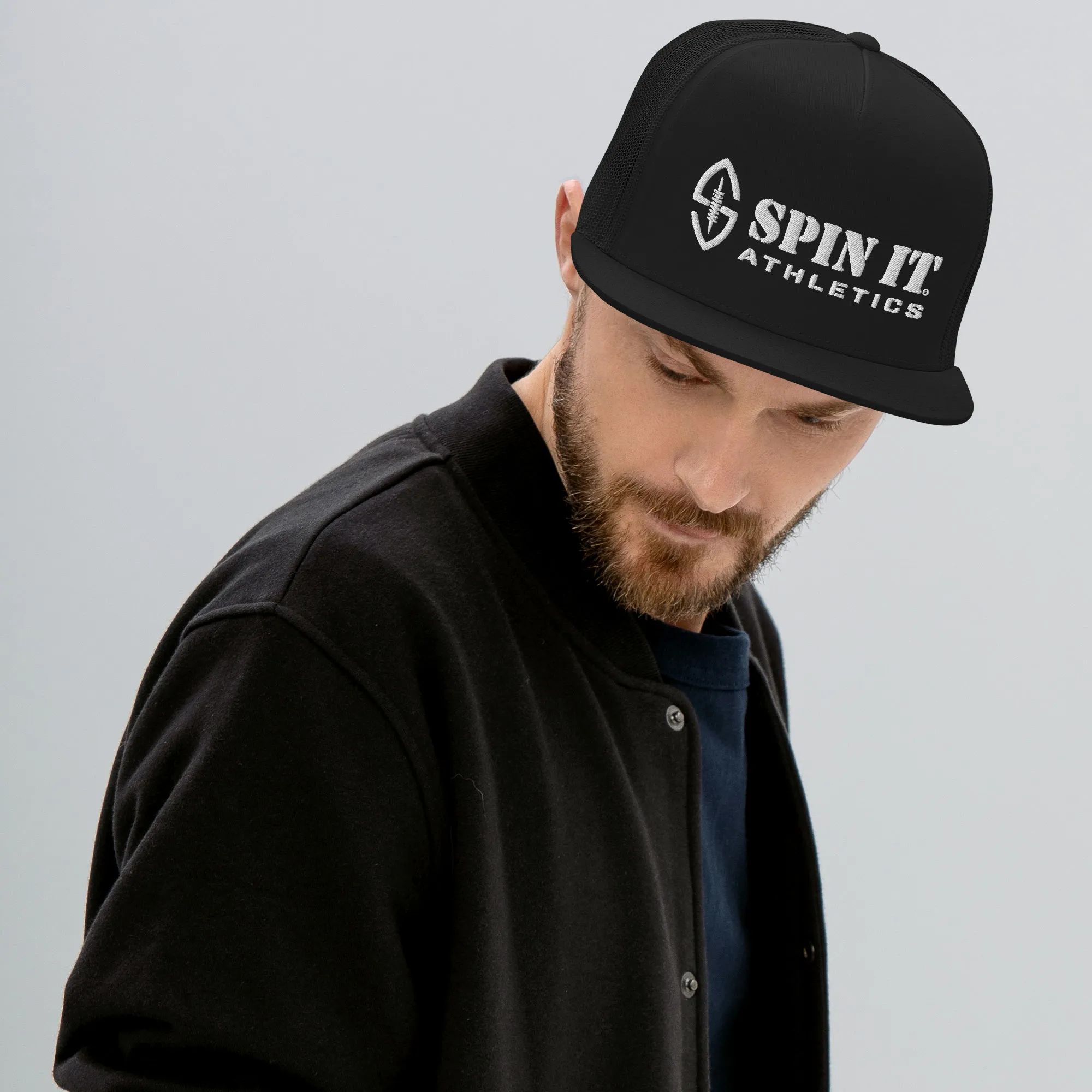Spin It Black Flat Brim Hat