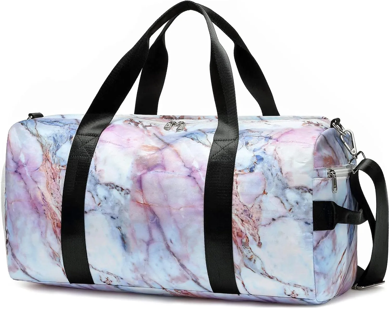 Sport Gym Duffle Travel Bag for Men Women Weekender Overnight Tote with Shoe Compartment, Wet Pocket (S-Marble 5)
