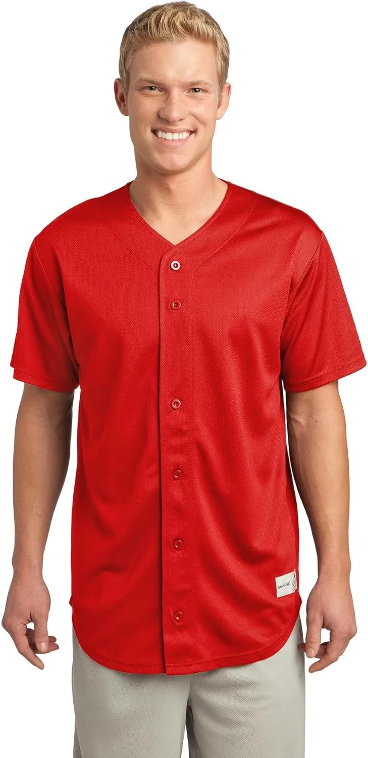 SPORT-TEK Men's PosiCharge Tough Mesh Full Button Jersey