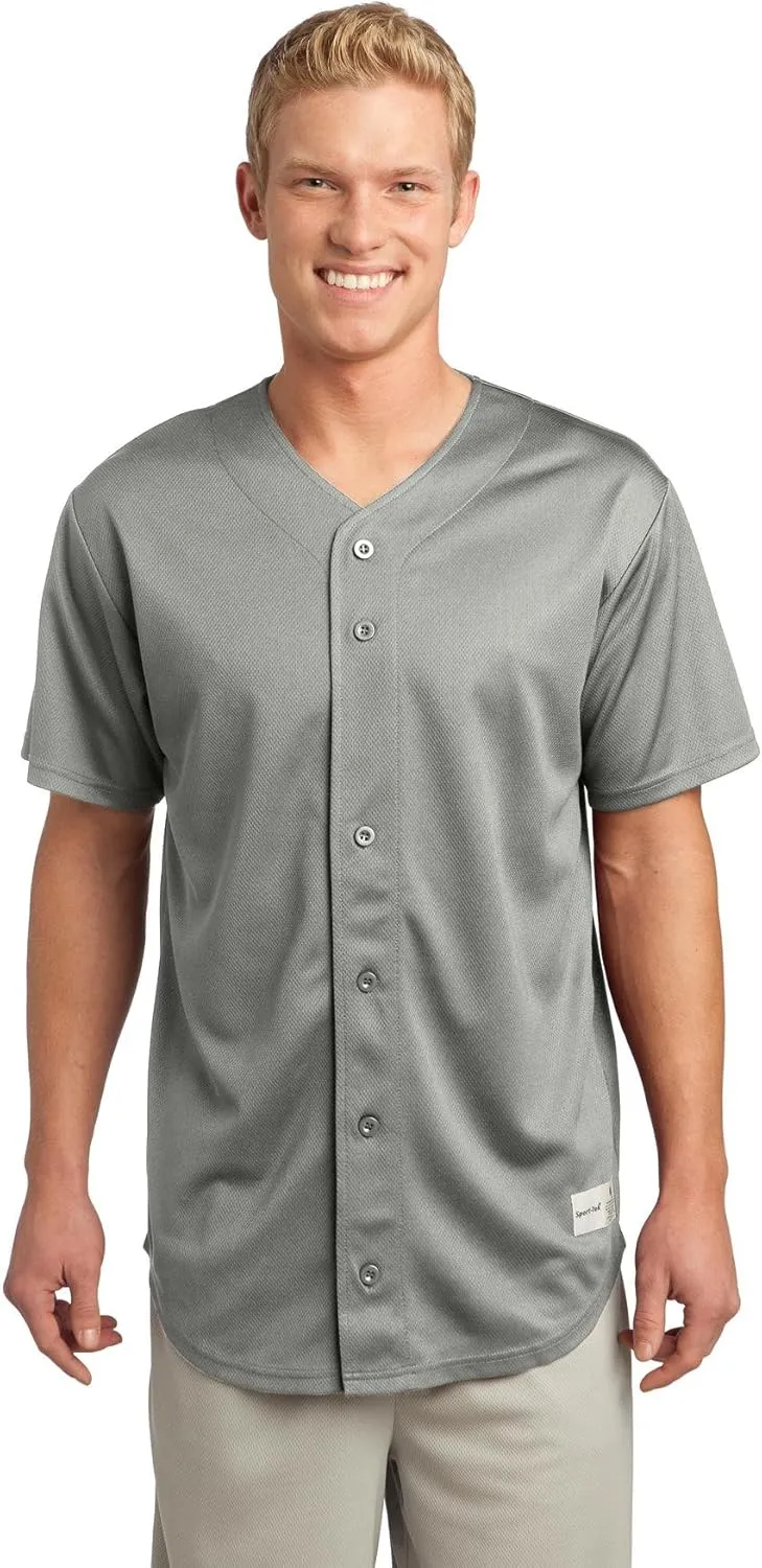 SPORT-TEK Men's PosiCharge Tough Mesh Full Button Jersey