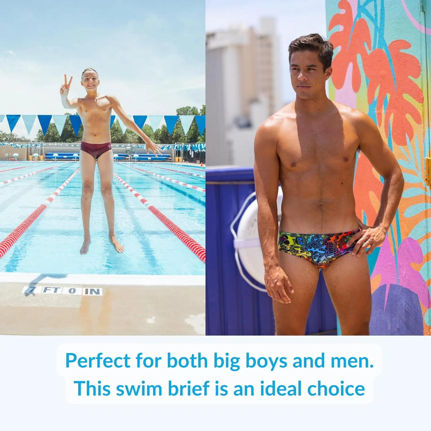 Sporti Men's Swim Briefs - Swimsuit Training Bathing Suit for Swimmers - Men's Athletic Swimwear Briefs for Lap Swimming