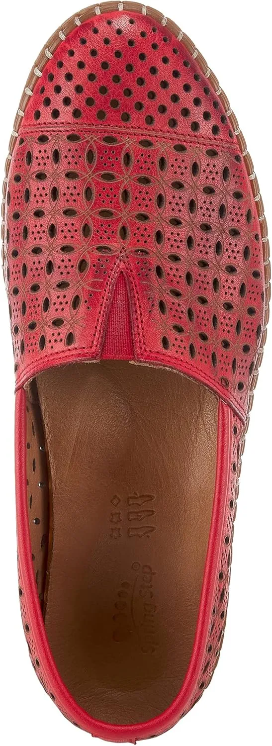 Spring Step Oralis Leather Loafers for Women - Comfortable Slip-On Shoes with Rubber Outsole - Ladies Casual Loafers with Low Heel