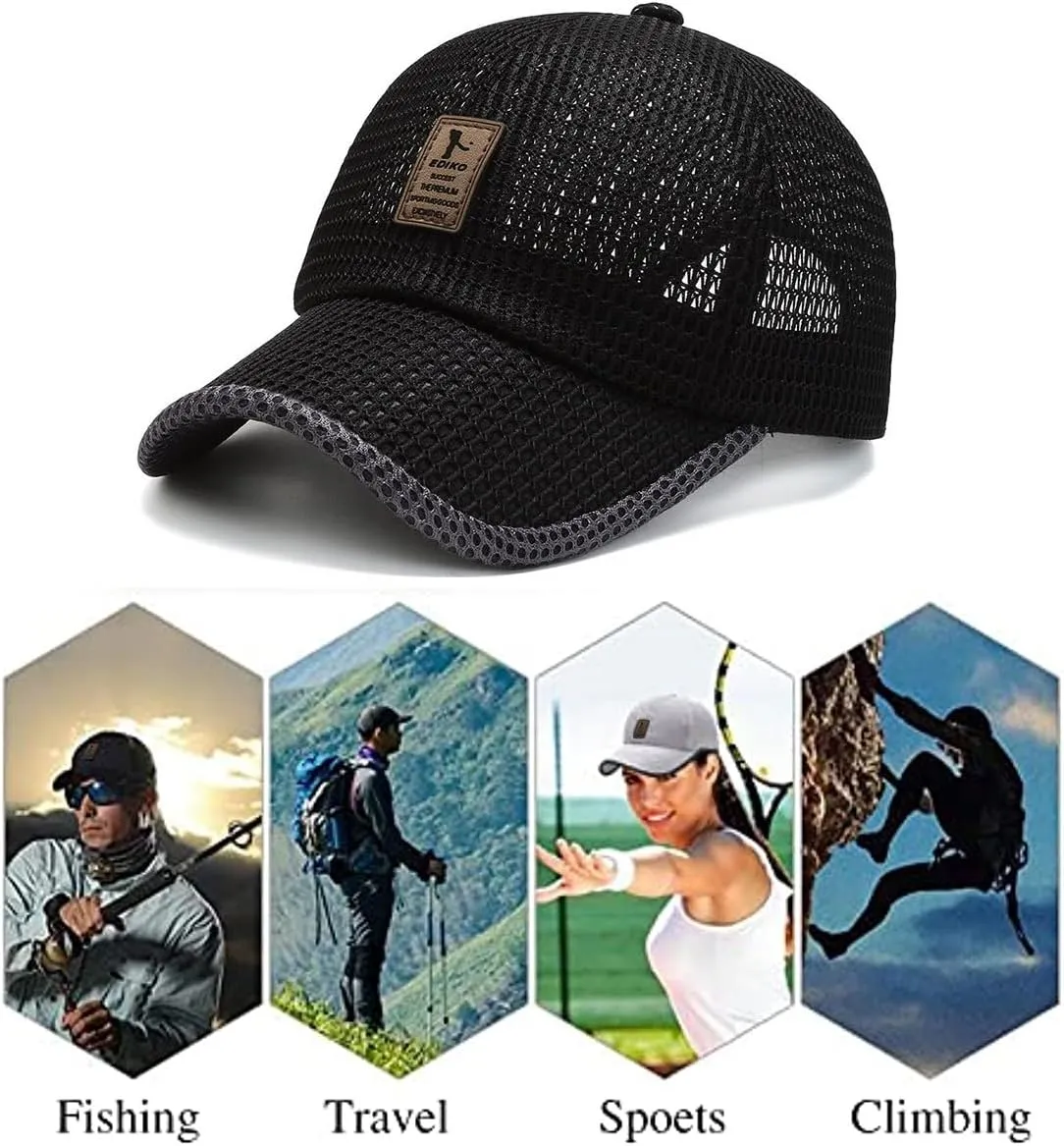 stablerice 4/6 Pieces Men's Mesh Flat Cap Breathable Summer Newsboy Hat for Men Ivy Cap Cabbie Flat Cap Boinas para Hombre
