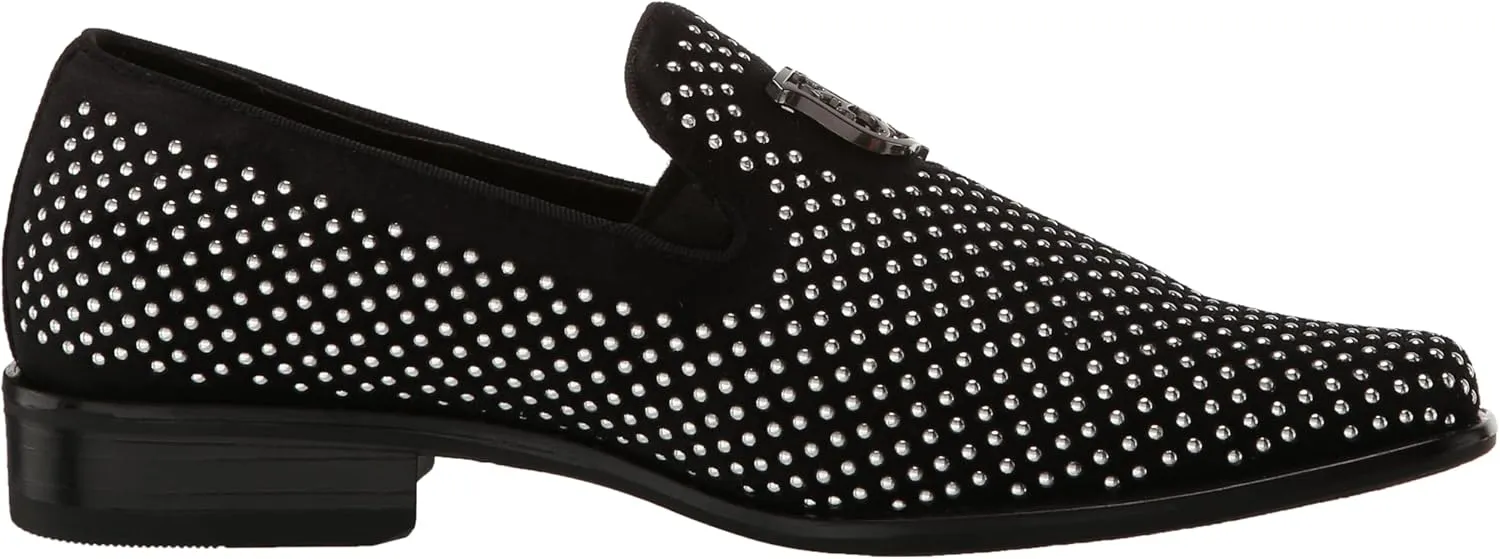STACY ADAMS Boy's Swagger Studded Ornament Slip on Loafer