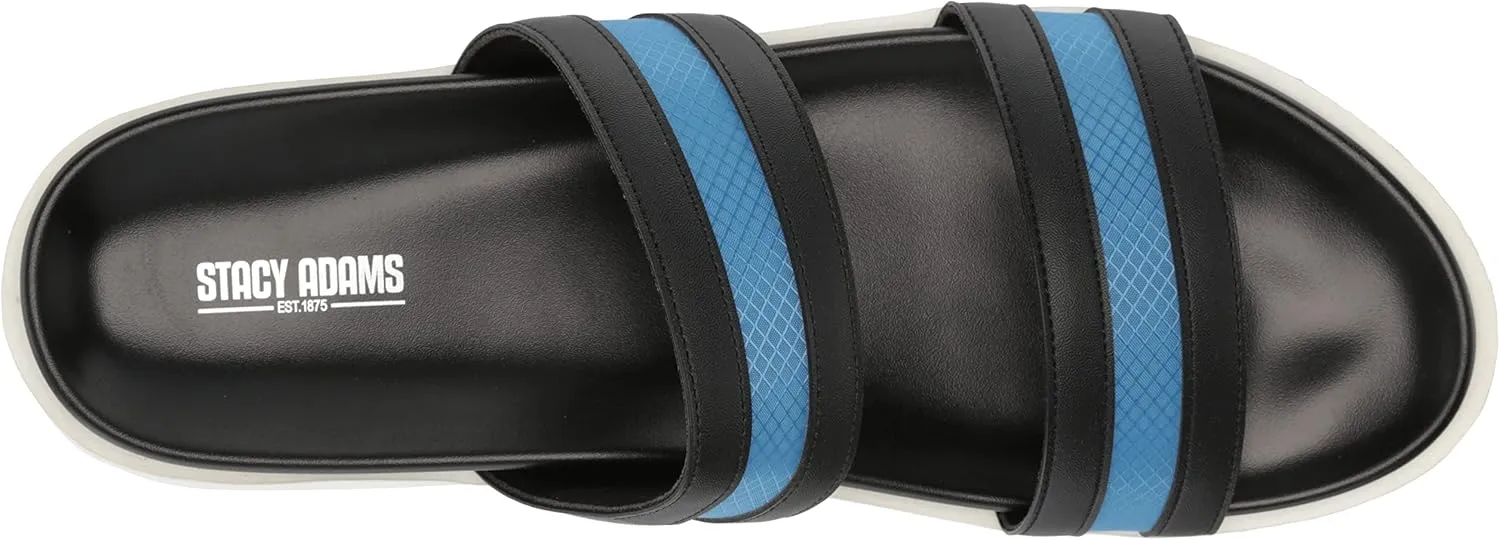 Stacy Adams Men's Metro Double Strap Slide Sandal Flat