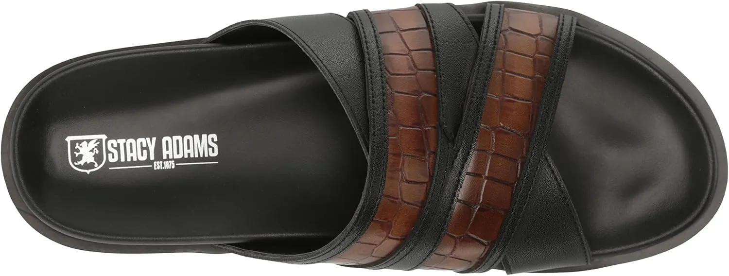 STACY ADAMS Men's Mondo Cross Strap Slide Sandal