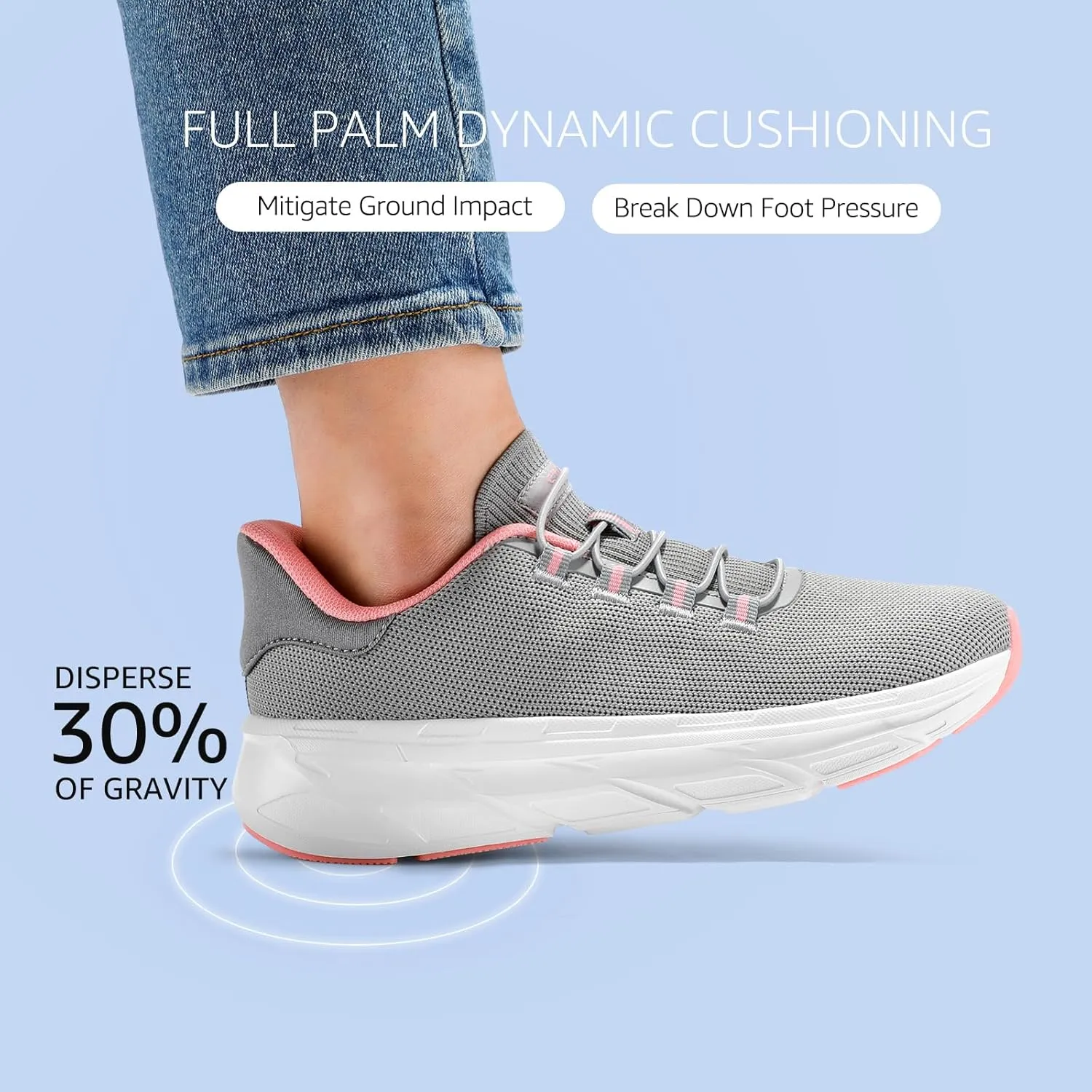 STQ Women's Slip On Walking Shoes Active Cushion Comfortable Tennis Breathable Non Slip Athletic Gym Workout Cross Training Sneakers