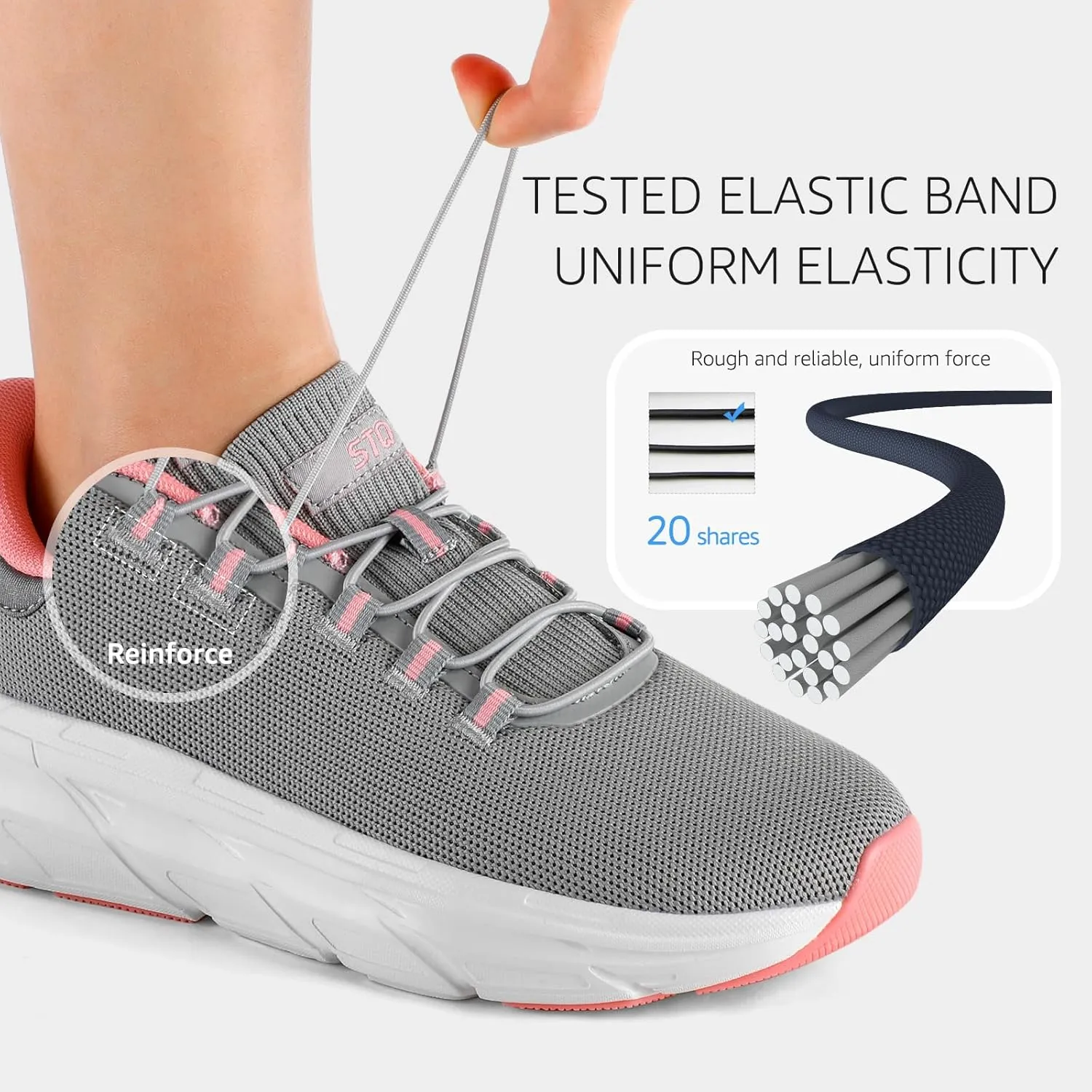 STQ Women's Slip On Walking Shoes Active Cushion Comfortable Tennis Breathable Non Slip Athletic Gym Workout Cross Training Sneakers