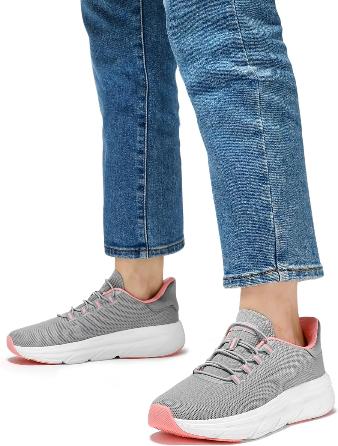 STQ Women's Slip On Walking Shoes Active Cushion Comfortable Tennis Breathable Non Slip Athletic Gym Workout Cross Training Sneakers
