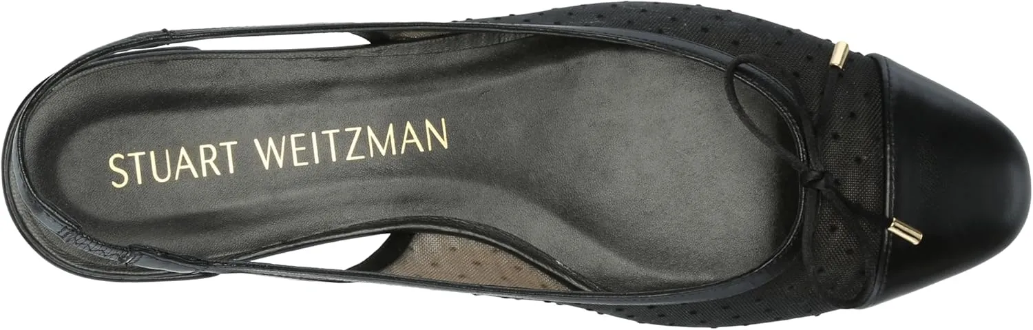 Stuart Weitzman Women's Sleek Bow Slingback Flat Ballet