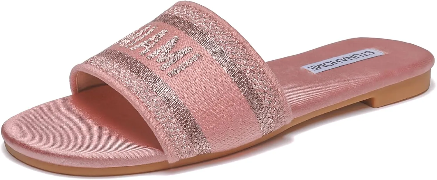STUNAHOME Summer Flat Sandals for Women Fashion slide Sandals Womens
