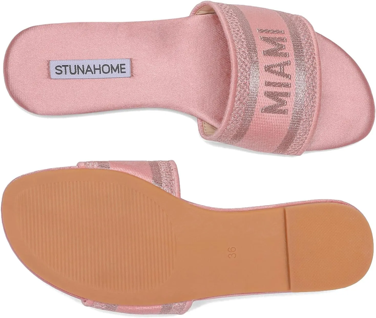 STUNAHOME Summer Flat Sandals for Women Fashion slide Sandals Womens