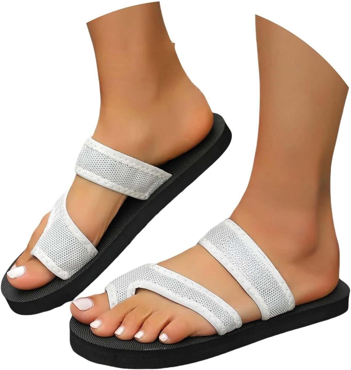 Summer Sandals for Women Wide Width Beach Breathable Comfortable Mesh Hollow Mesh Slide Sandals Orthopedic Shoes
