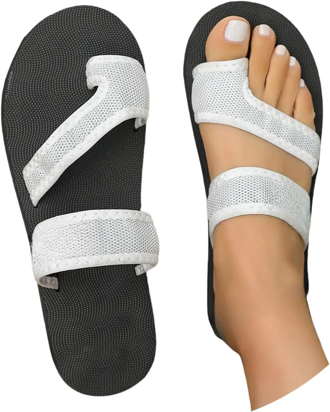 Summer Sandals for Women Wide Width Beach Breathable Comfortable Mesh Hollow Mesh Slide Sandals Orthopedic Shoes