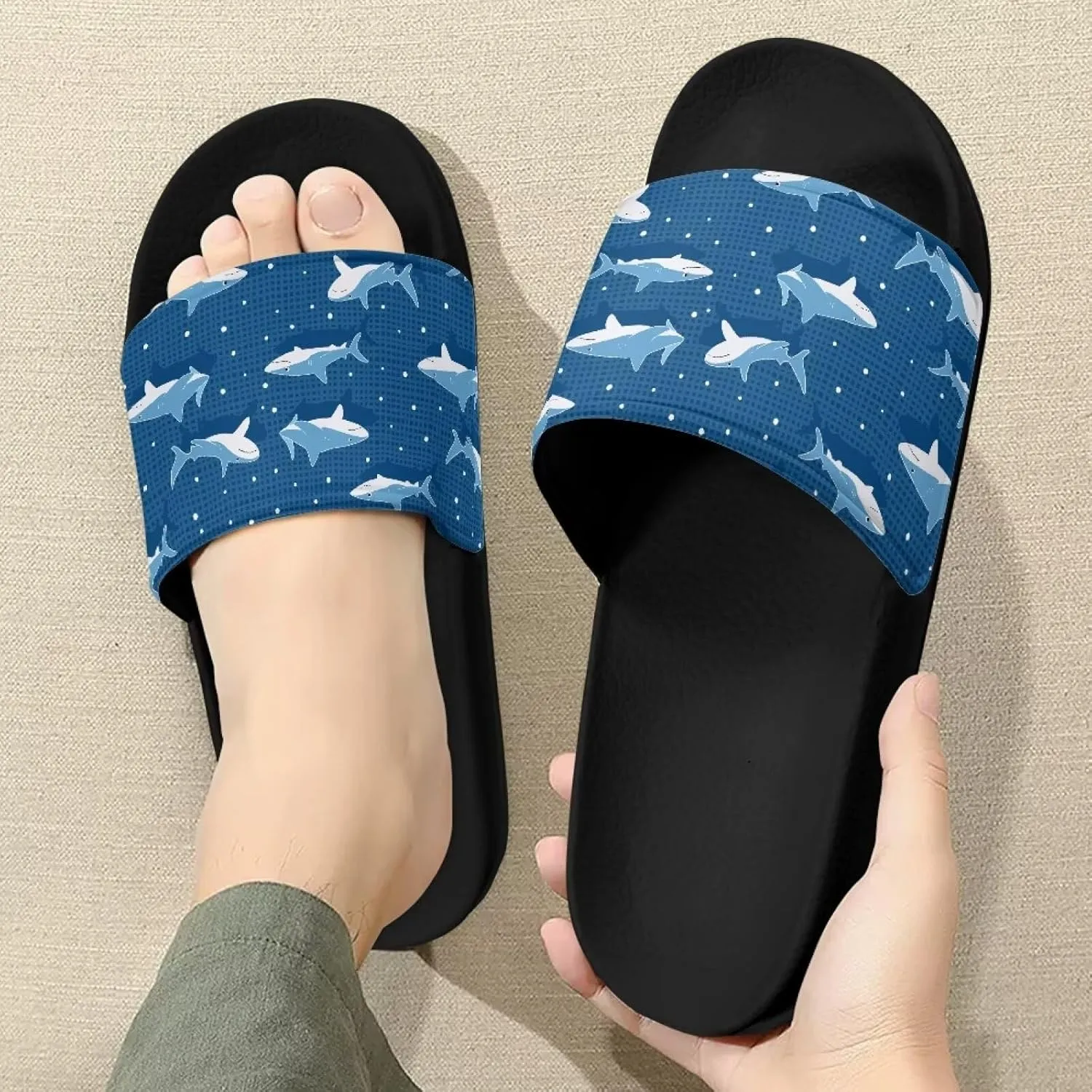 Summer Slide Slippers for Women Slippers Slide Sandal Light Weight Non-Slip Shower Slides Single Band Sandals