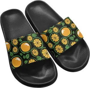 Summer Trends Slide Sandals for Women Comfortable Bathroom Shower Non Slip Sandal House Flat Sole Slippers Black Size 5-12.5