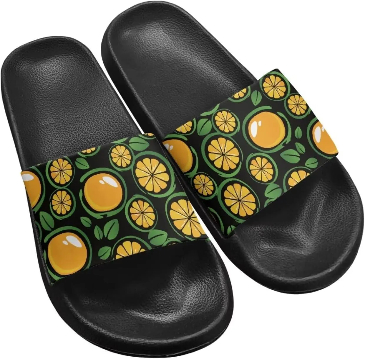Summer Trends Slide Sandals for Women Comfortable Bathroom Shower Non Slip Sandal House Flat Sole Slippers Black Size 5-12.5