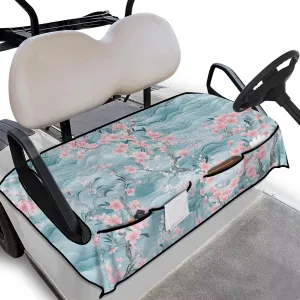 Suobstales Golf Cart Seat Covers Breathable Golf Cart Seat Blanket Towel for Club Car EZGO TXT RXV Golf Carts with 4 Pockets