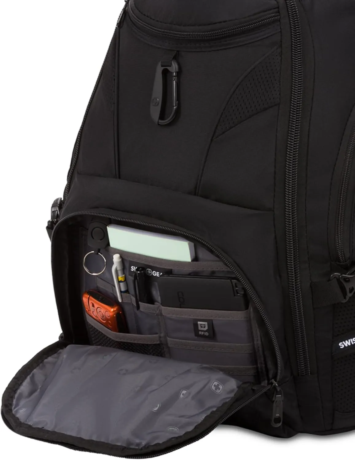SwissGear 1900 Scansmart TSA 17 Laptop Backpack, Black/Black, 19-Inch