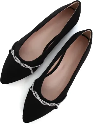 TANGNEST Women Fashion Pointed Toe Rhinestone Dress Shoes Comfortable Flat Ballet Shoes