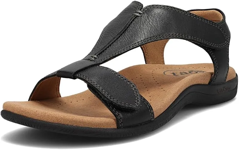 Taos Women's The Show Black Leather Sandal 7