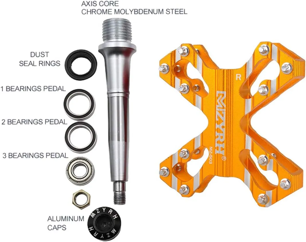 ThinkTop 3 Bearing Ultralight MTB BMX Road Mountain Bike Pedals Platform Flat Aluminum Sealed Ever Lubricate Bearing Axle 9/16 Inch