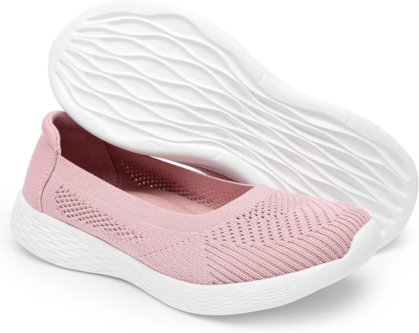 TIOSEBON Women's Comfortable Loafer Flat Foam Mesh Slip-On Walking Shoes