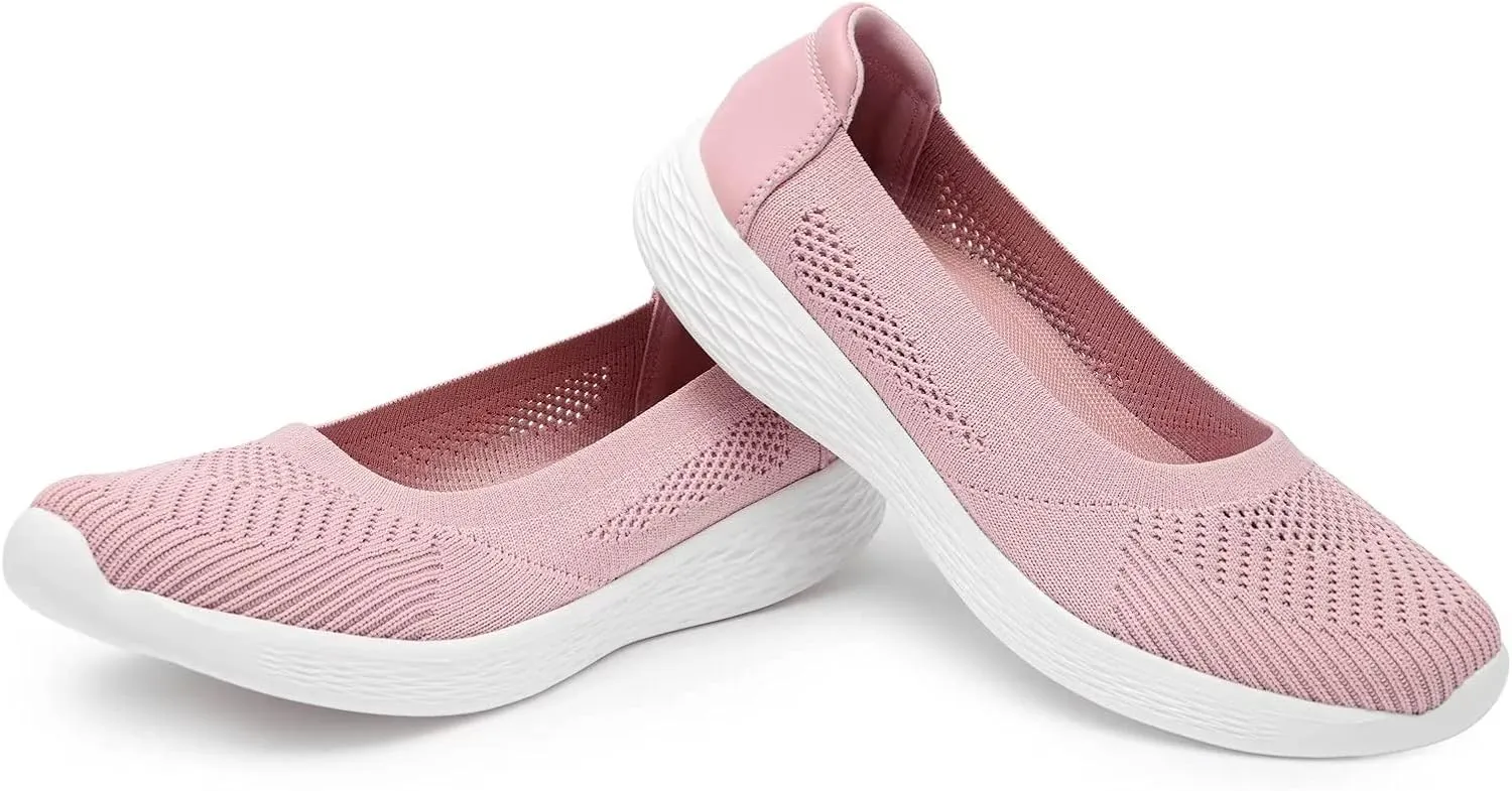 TIOSEBON Women's Comfortable Loafer Flat Foam Mesh Slip-On Walking Shoes