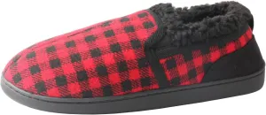 TMA EYES Men's Winter Cotton Flat Comfortable Non-slip Warm Slippers With Check Pattern