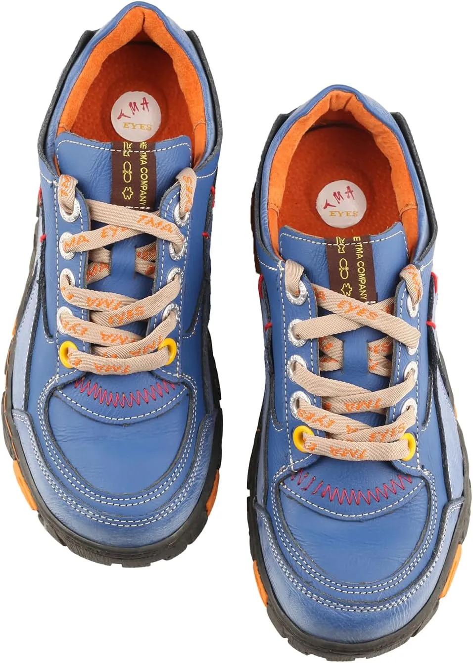 TMA EYES Women's Flat Shoes Lace-Up Casual Fashion Comfortable Leather Shoes