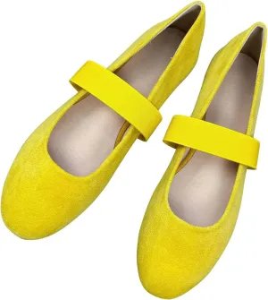 TN TANGNEST Leather Flats for Women Comfortable Round Toe Slip On Ballet Flats Retro Dress Mary Jane Flats