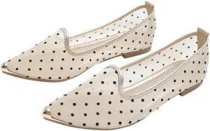 TN TANGNEST Women's Breathable Flats Mesh Flats Shoes Women Slip on Pointed Toe Ballet Flats for Women Comfortable