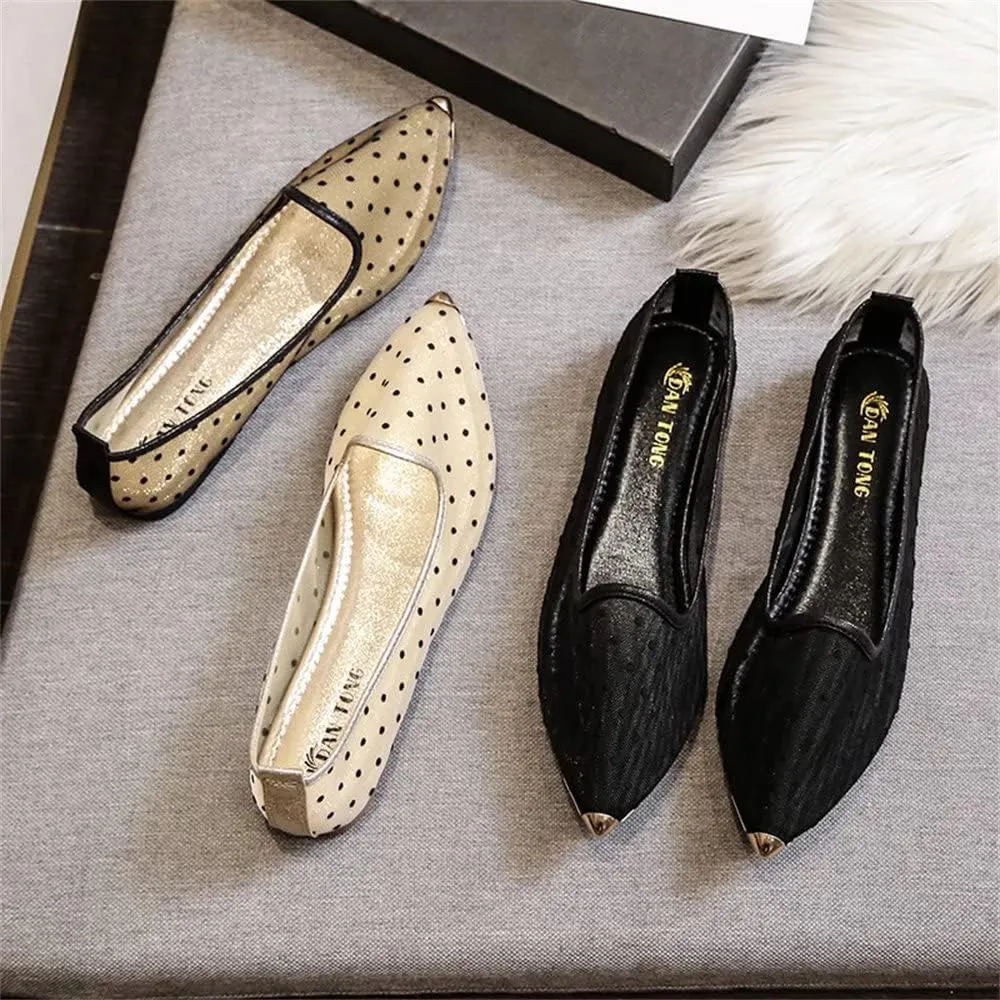 TN TANGNEST Women's Breathable Flats Mesh Flats Shoes Women Slip on Pointed Toe Ballet Flats for Women Comfortable