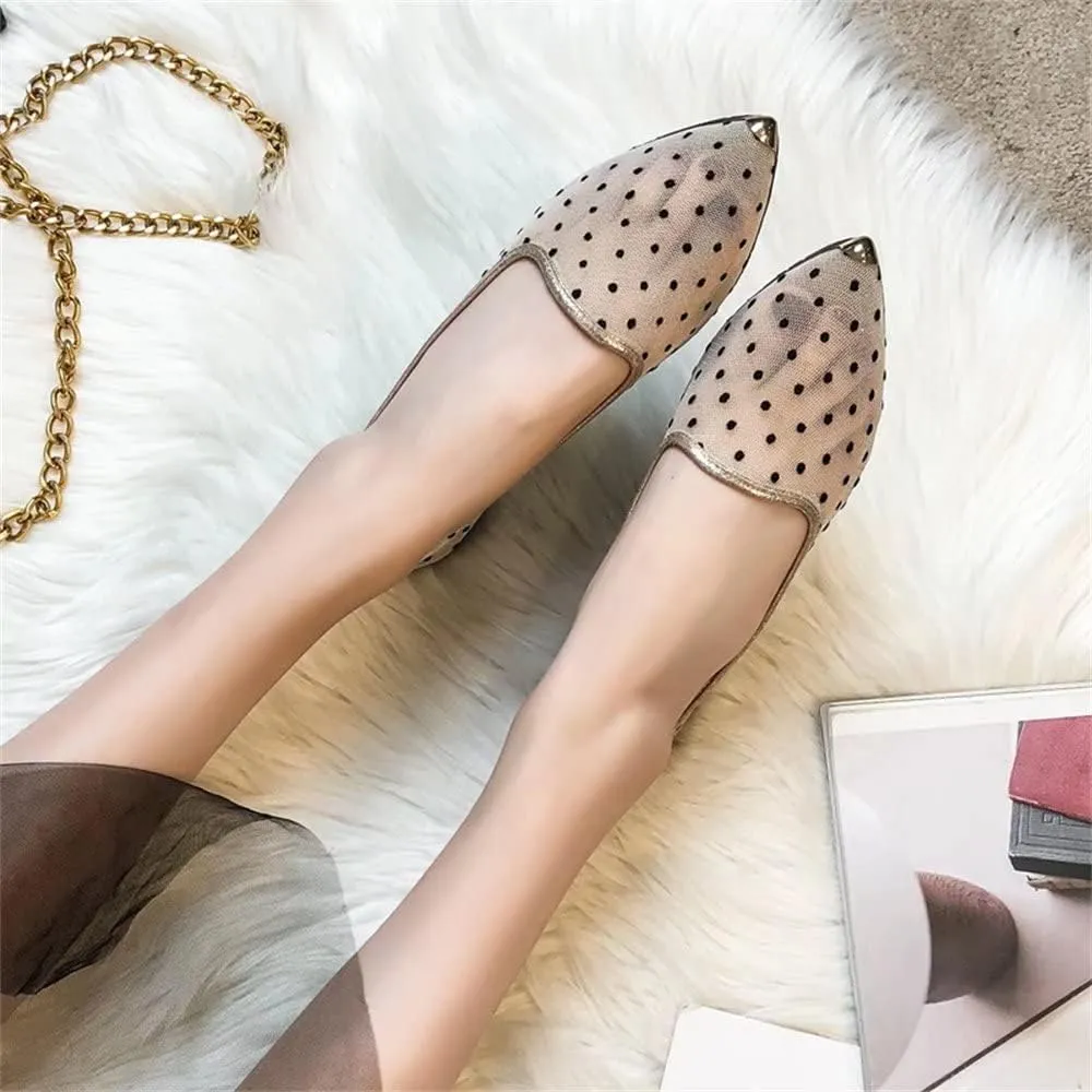 TN TANGNEST Women's Breathable Flats Mesh Flats Shoes Women Slip on Pointed Toe Ballet Flats for Women Comfortable