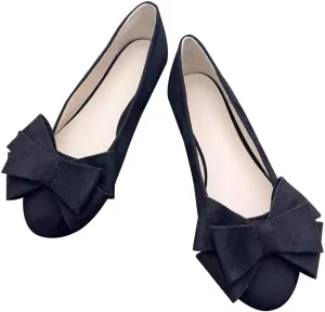 TN TANGNEST Women's Comfortable Pointed Toe Bowknot Flats Slip On Loafers Casual Flats