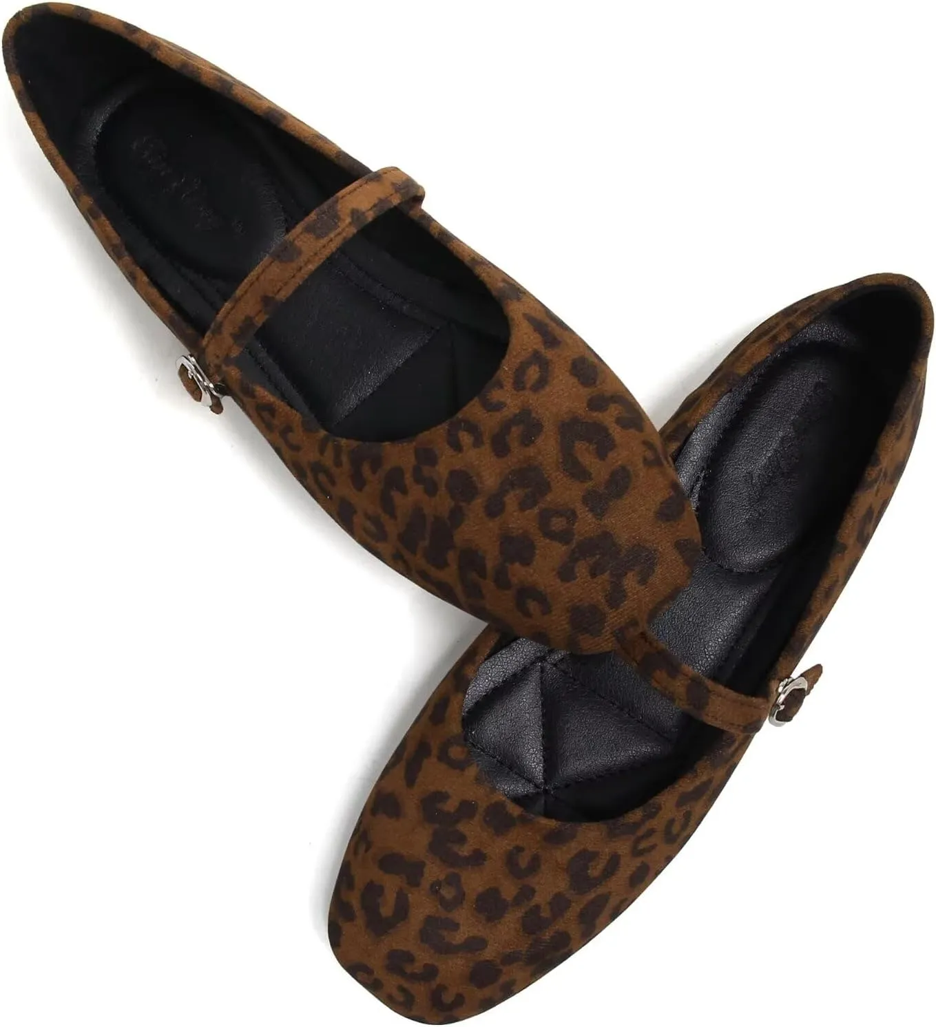 TN TANGNEST Women's Leather Flats Comfortable Square Toe Dress Flats Retro Soft Mary Jane Flats