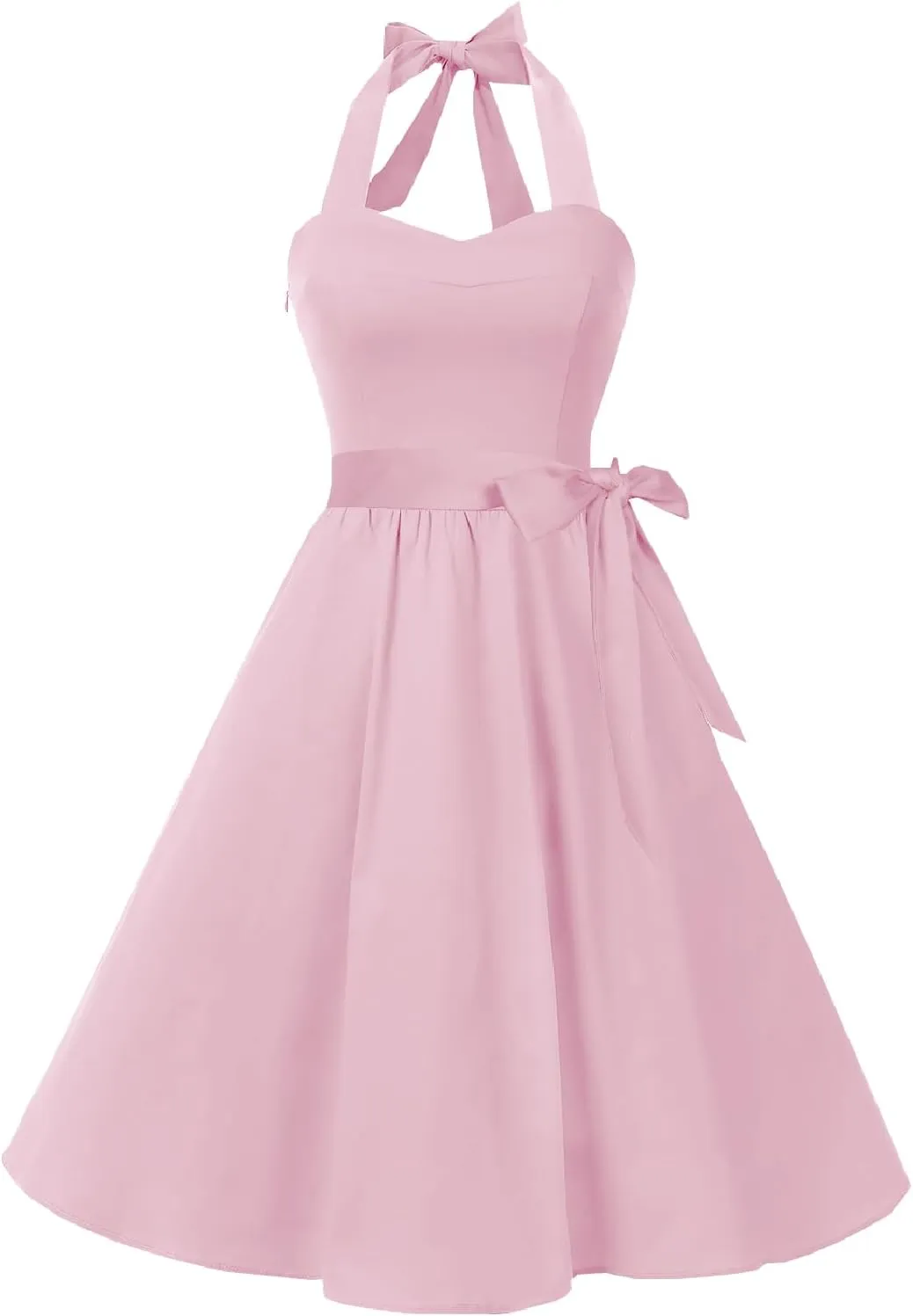 Topdress Women'sVintage Polka Audrey Dress 1950s Halter Retro Cocktail Dress