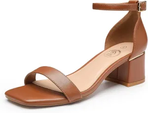Trary Low Heels for Women Square Open Toe Ankle Strap Women's Pumps Dressy Shoes Block Chunky Heels Comfy Fashion Heeled Sandals for Women 2025 Adjustable Buckle 2.16 Inches Work Causal Party Wedding
