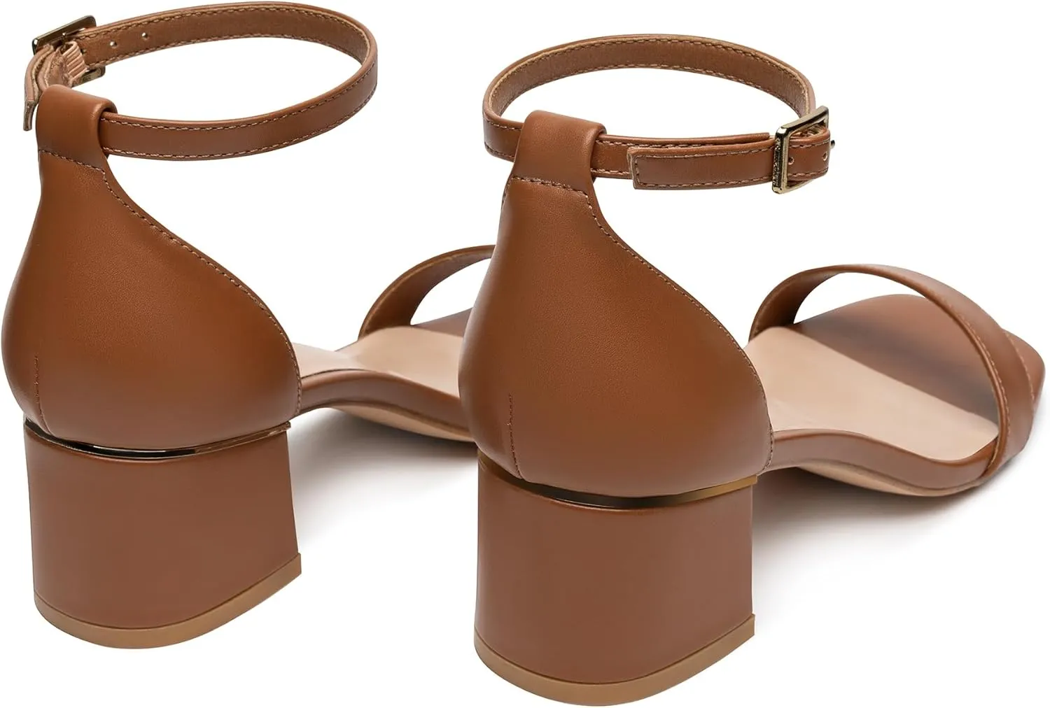 Trary Low Heels for Women Square Open Toe Ankle Strap Women's Pumps Dressy Shoes Block Chunky Heels Comfy Fashion Heeled Sandals for Women 2025 Adjustable Buckle 2.16 Inches Work Causal Party Wedding