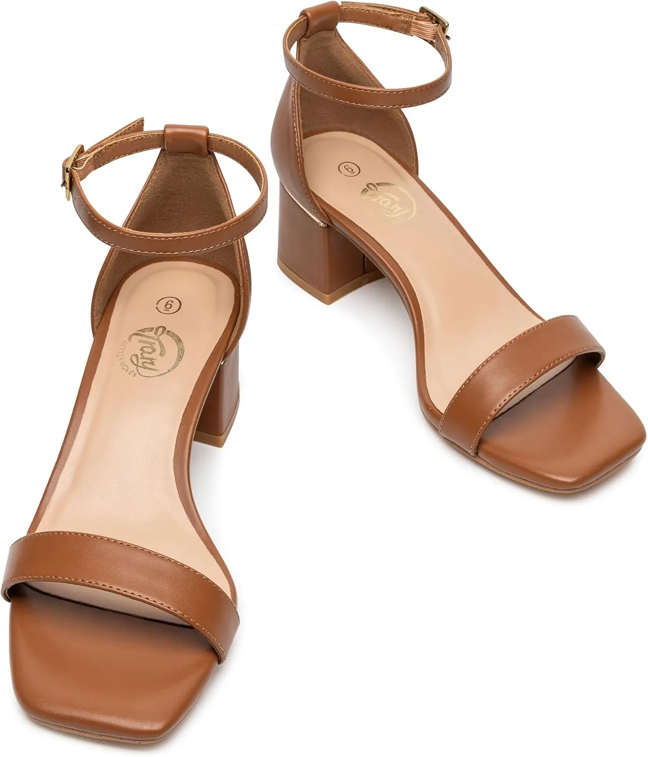 Trary Low Heels for Women Square Open Toe Ankle Strap Women's Pumps Dressy Shoes Block Chunky Heels Comfy Fashion Heeled Sandals for Women 2025 Adjustable Buckle 2.16 Inches Work Causal Party Wedding