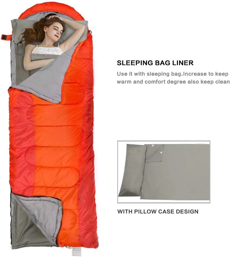 Travel and Camping Sheet Sleeping Bag Liner - Lightweight Compact and Portable Adult Sleeping Bag - Ideal for Traveling,Hostels and Camping