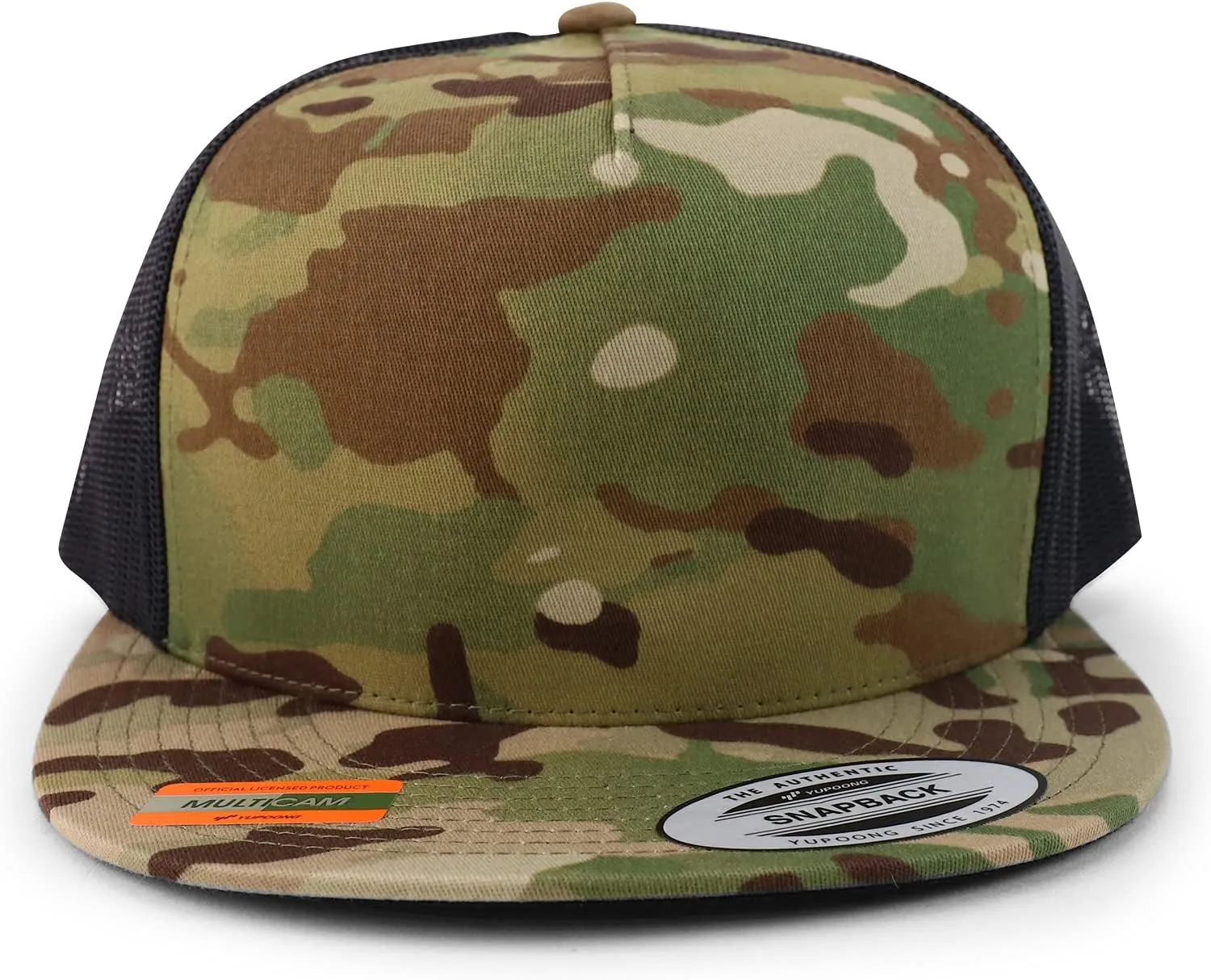 Trendy Apparel Shop Flexfit Brand 5 Panel Classic Trucker Flatbill Mesh Snapback Cap