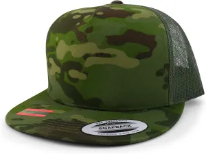 Trendy Apparel Shop Flexfit Brand 5 Panel Classic Trucker Flatbill Mesh Snapback Cap