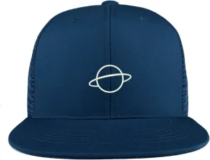Trendy Apparel Shop Planet Embroidered Cotton Flat Bill Mesh Back Trucker Cap