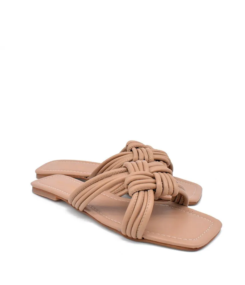 Trendy Braided Brown Flat Sandals