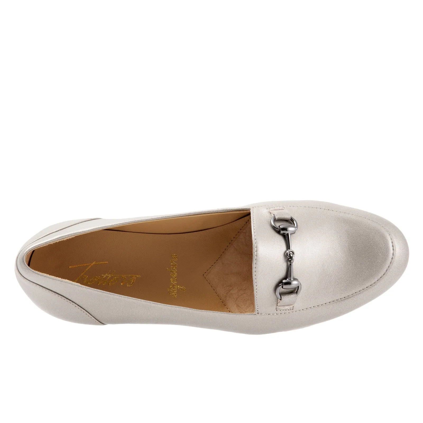 Trotters Anice T1901-033 Womens Gray Narrow Leather Loafer Flats Shoes