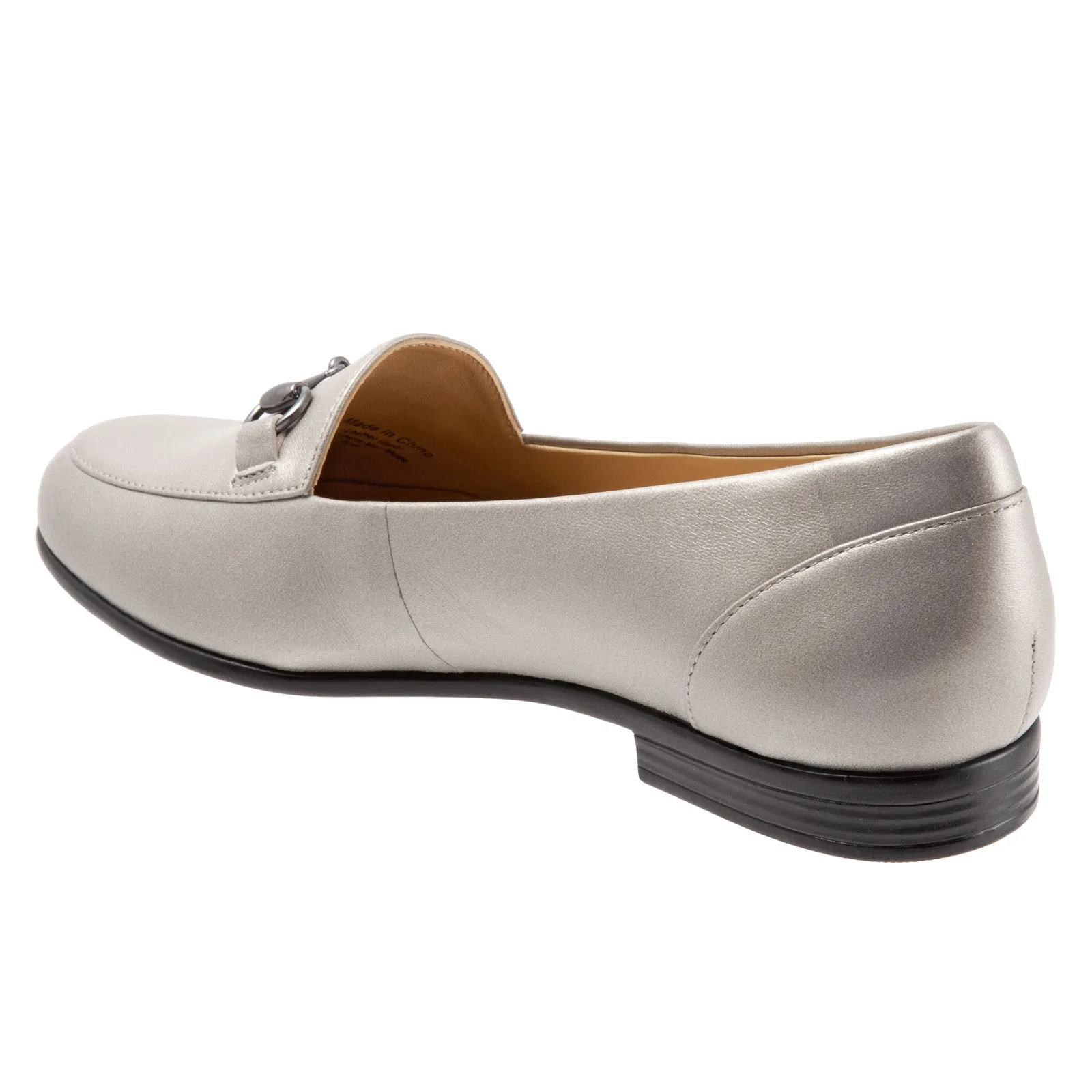 Trotters Anice T1901-033 Womens Gray Narrow Leather Loafer Flats Shoes
