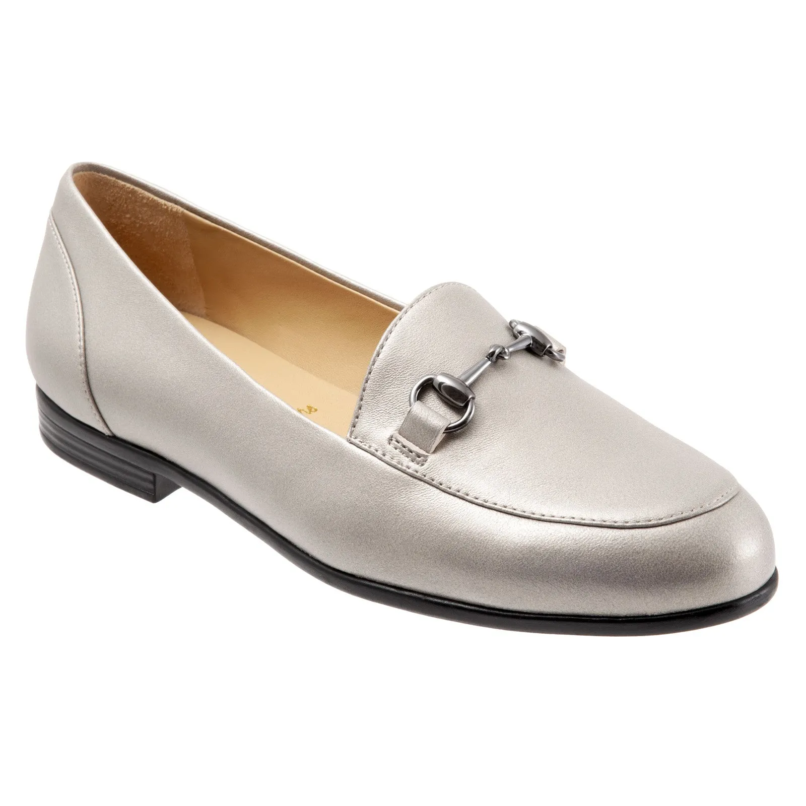 Trotters Anice T1901-033 Womens Gray Narrow Leather Loafer Flats Shoes