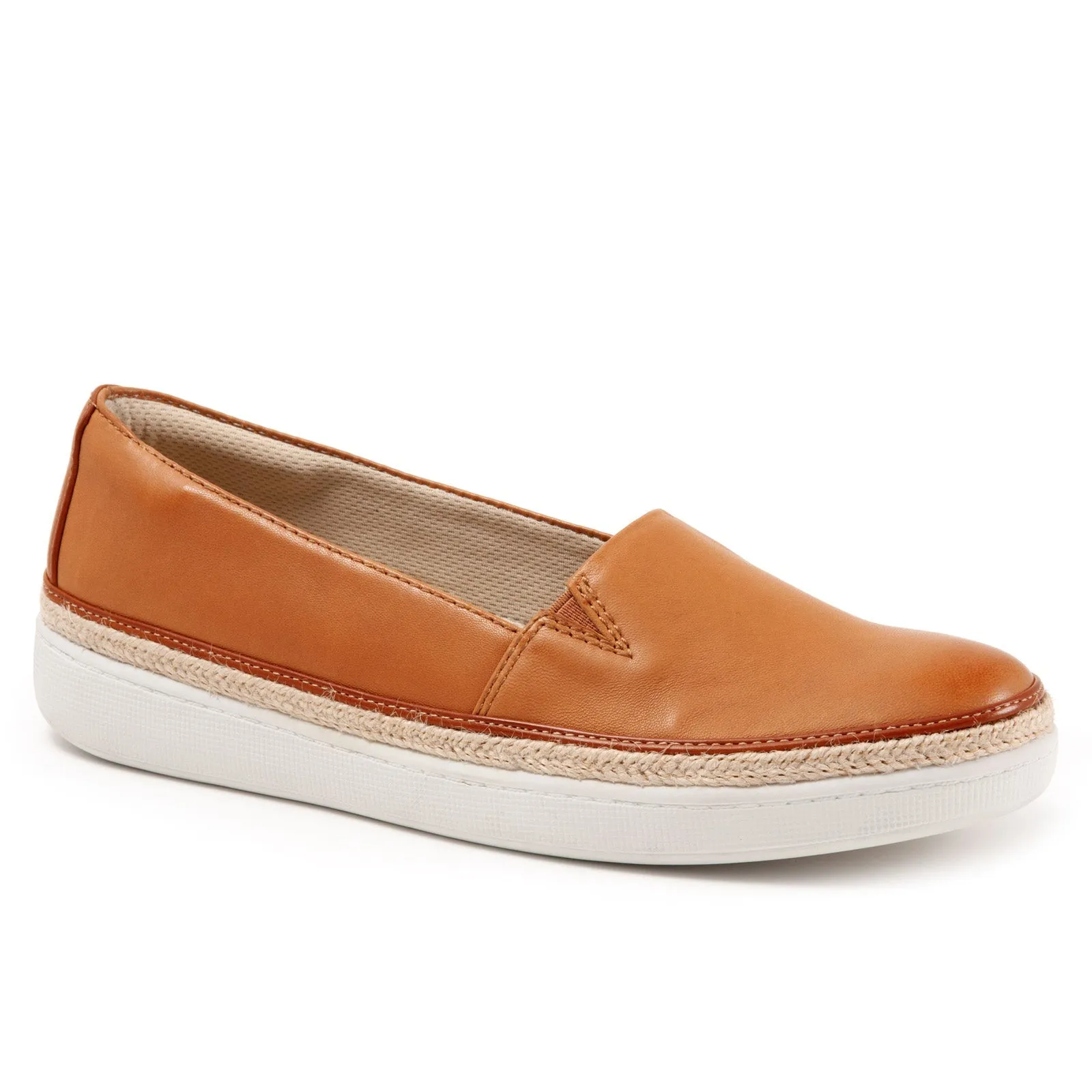 Trotters Destiny T2003-282 Womens Brown Wide Leather Loafer Flats Shoes